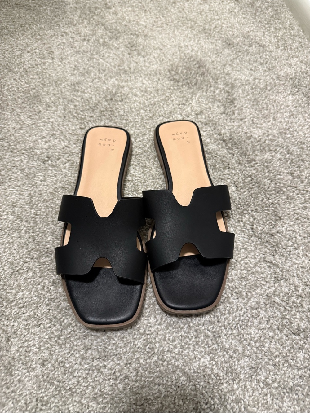 a new day Black Cutout Slide Sandals - Women